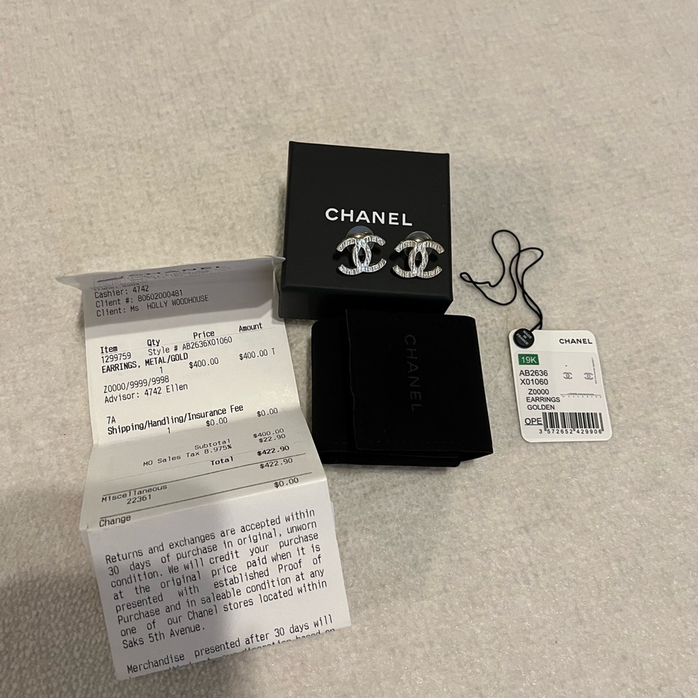 Brand new with retail tags included! Chanel stud earrings